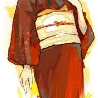 Hinata in red kimono